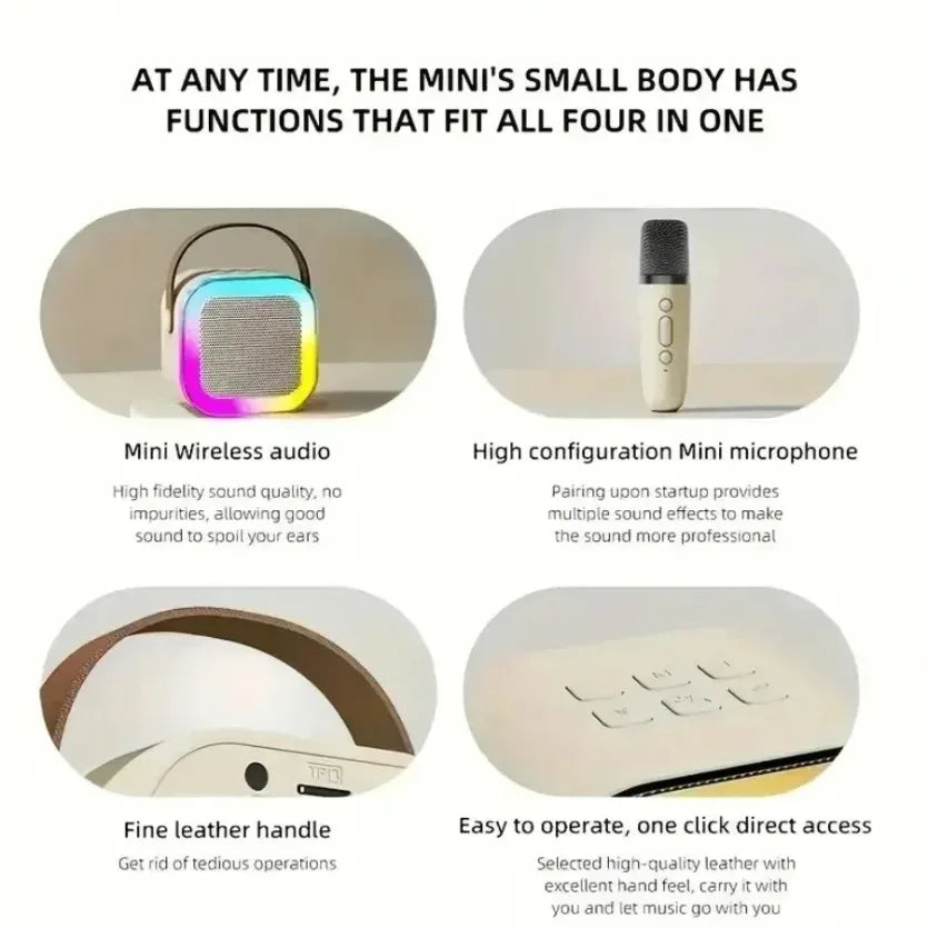 XIKCU Portable Bluetooth Karaoke Speaker with 2 Wireless Microphones, Party & Home Audio