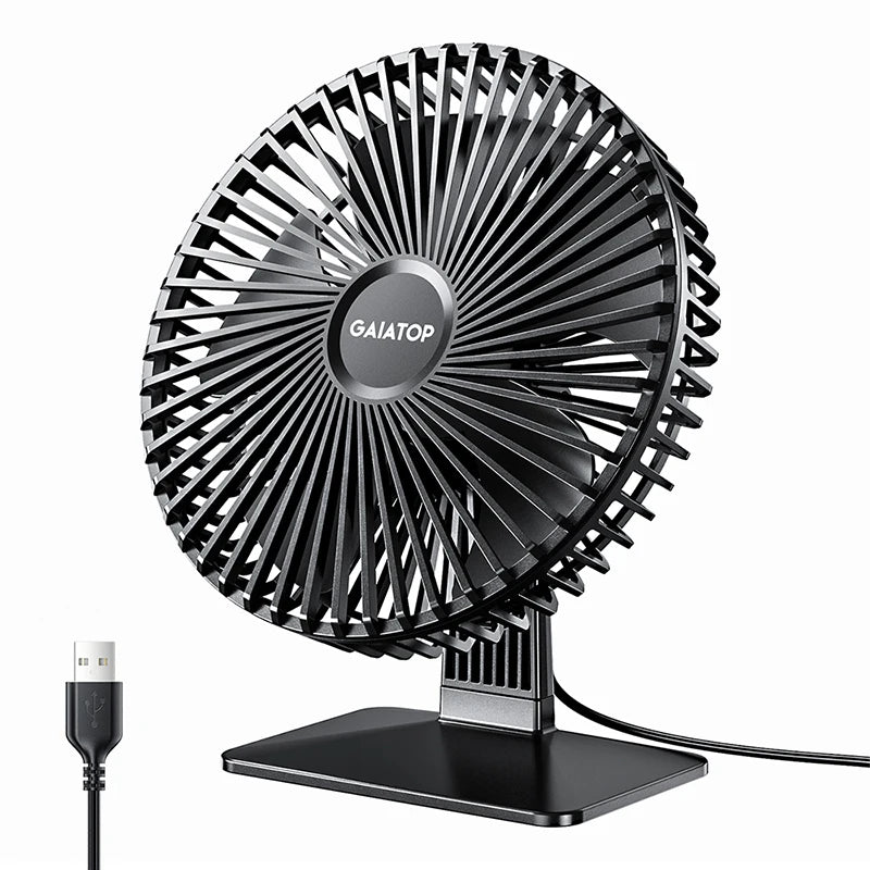 GAIATOP Desk Fan Portable USB 4-Speed Ultra Quiet Adjustable Cooling Fan for Home Office Bedroom