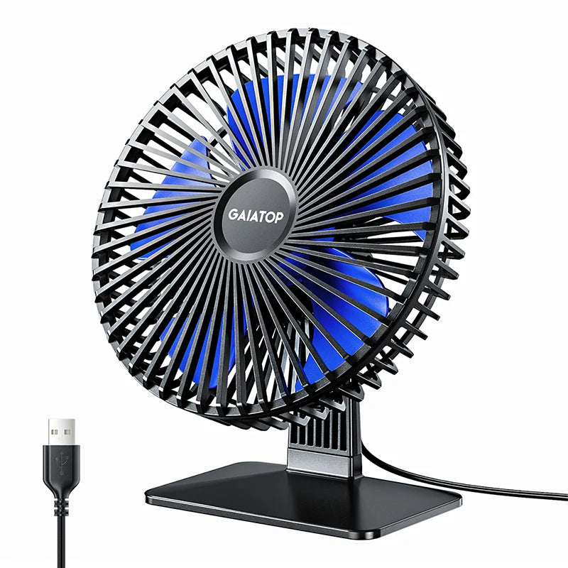 GAIATOP Desk Fan Portable USB 4-Speed Ultra Quiet Adjustable Cooling Fan for Home Office Bedroom